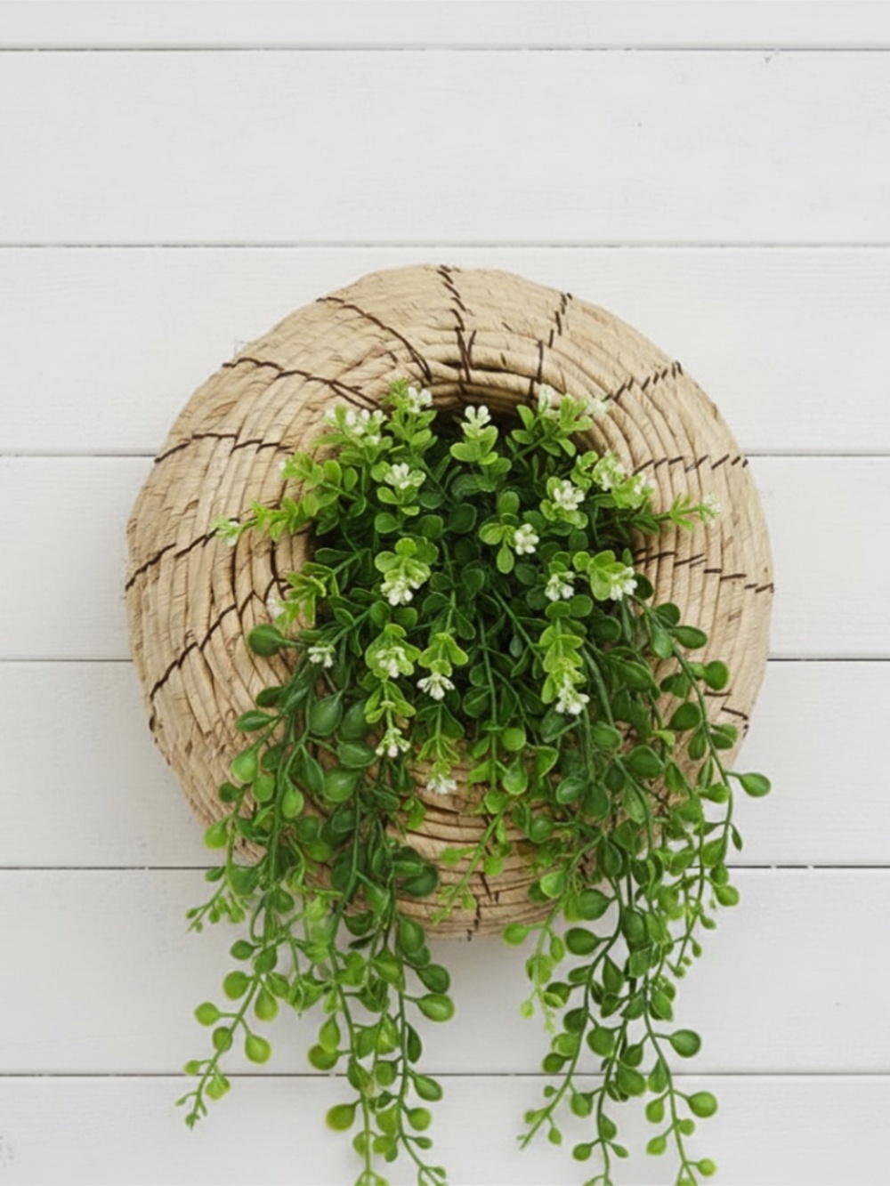 Natural Brown Woven Bird Nest Wall Basket